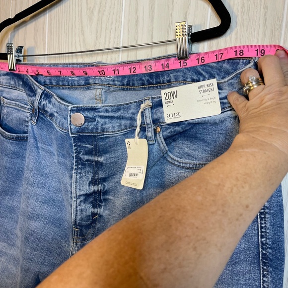 COPY - N/WT ana woman High Rise Straight leg raw hem jeans-self fasten- no zip - Picture 9 of 16